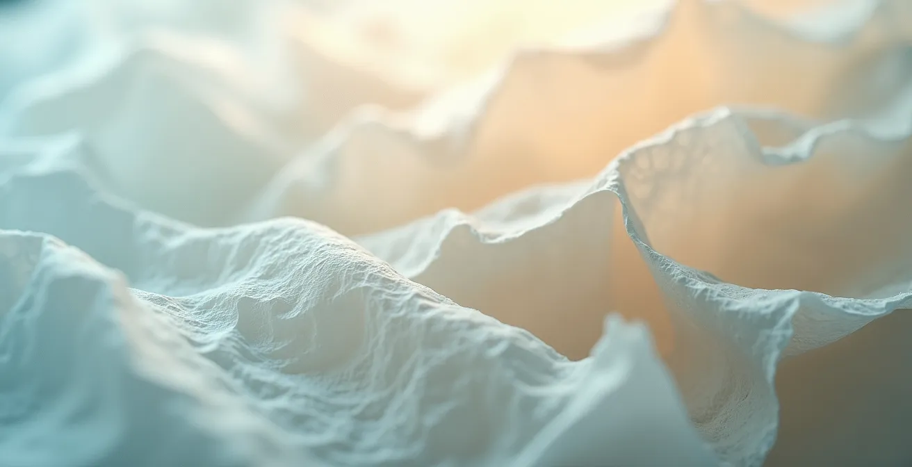 Gros plan sur texture de papier de soie protecteur avec jeu de lumière