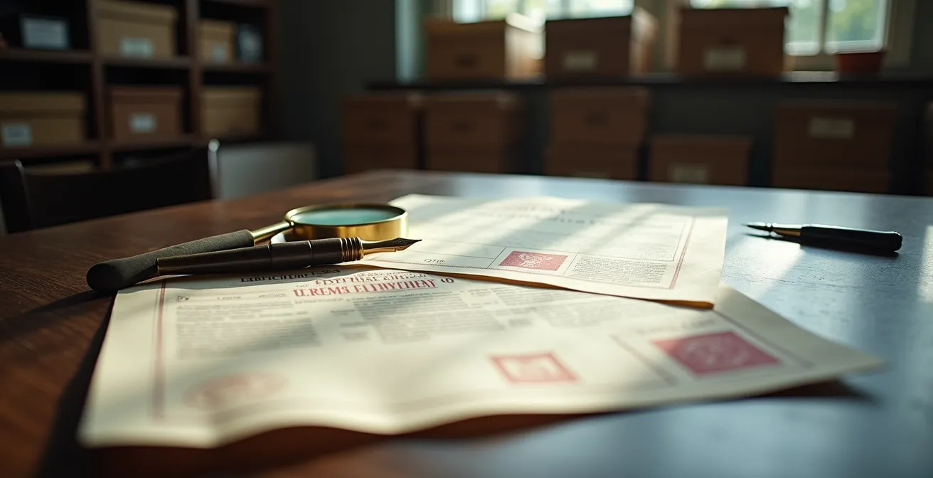 Documents CITES et certificats officiels pour le commerce d'espèces protégées disposés sur bureau d'expert