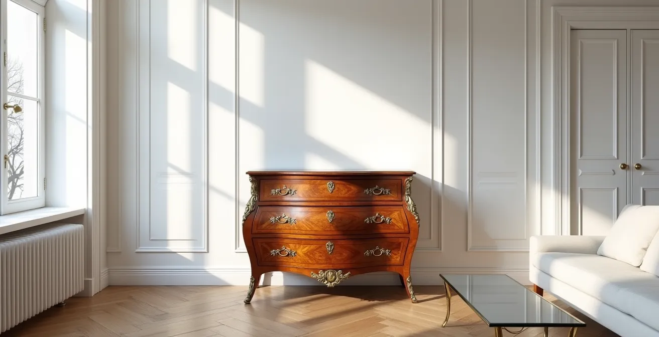 Appartement haussmannien mêlant commode XVIIIe et mobilier design contemporain