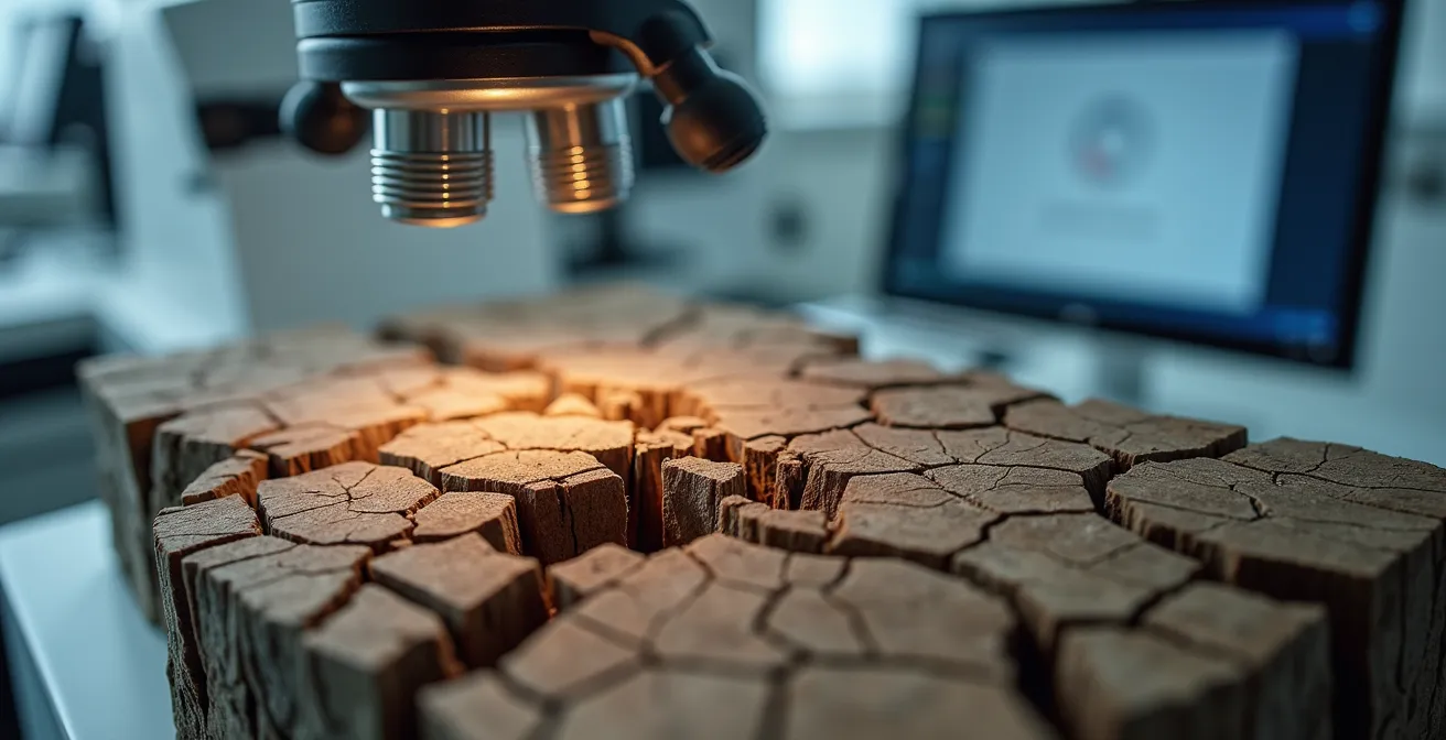 Laboratoire d'analyse scientifique examinant un masque africain ancien