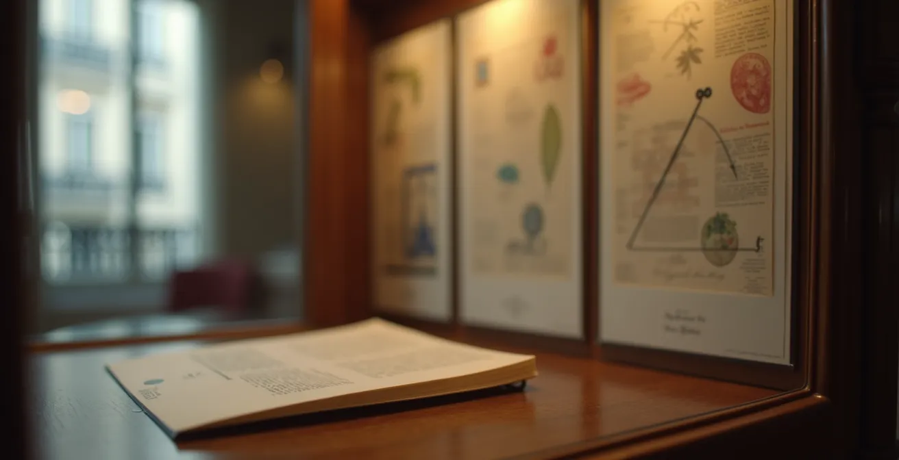 Vitrine climatique moderne intégrée dans un salon haussmannien avec boiseries