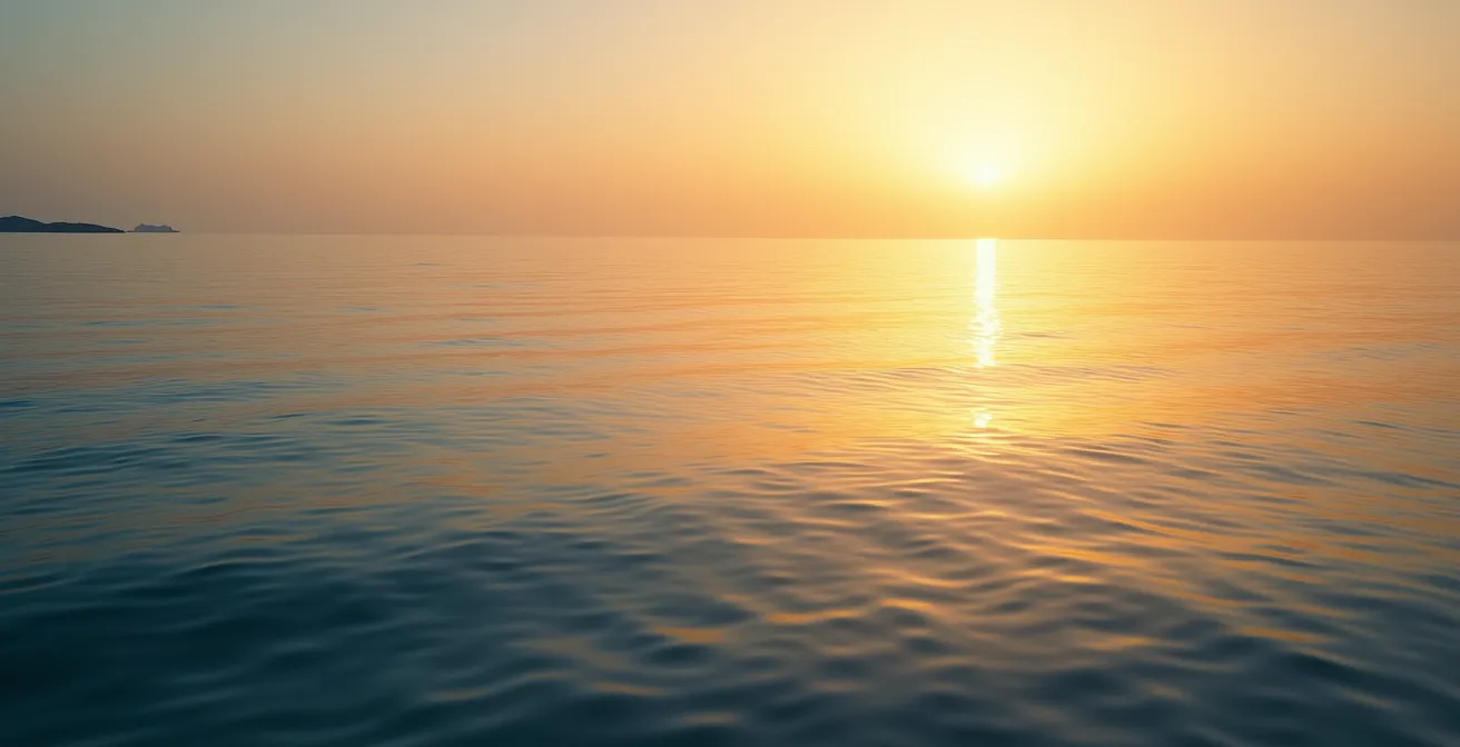 Vue aérienne de la côte méditerranéenne avec effet de lumière dorée